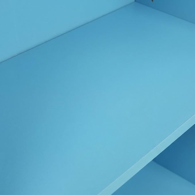 Furnifact Light Blue 3-Tier Adjustable Shelf Bookcase, Made of Wood, Modern Design, Versatile Storage, Easy Assembly