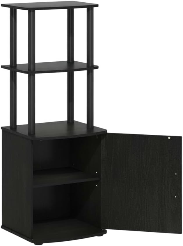 Furnifact Blackwood TV Stand, 2-Tier Tall Display Rack, Storage Cabinet, Modern Design, Durable Material, Living Room Entertainment