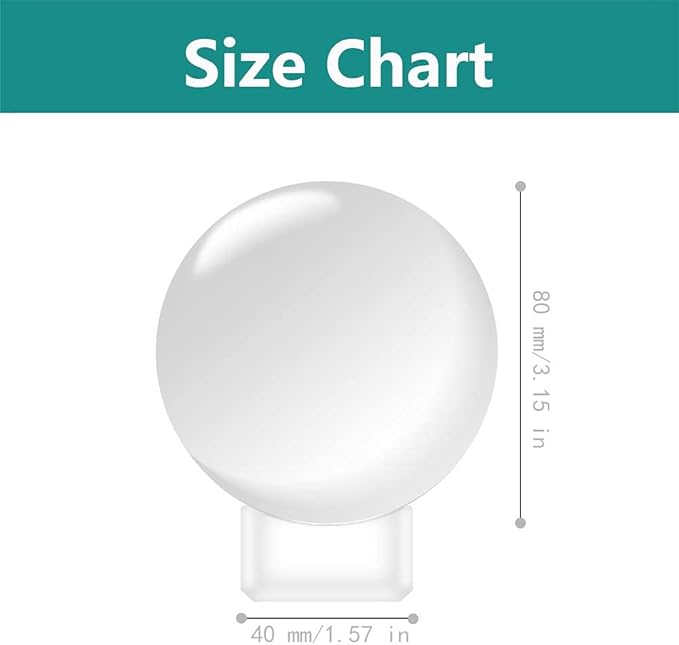MerryNine 80mm/3.15" Photograph K9 Crystal Ball with Stylish Metallic Stand and Microfiber Clean Cloth, Decorative and Photography Accessory (Clear-Clear)