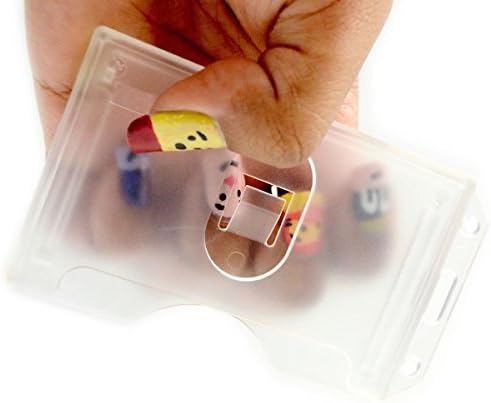 Heavy Duty 2-Sided Rigid Multi Card Holder - Hard Plastic Vertical ID Badge Holders for 2 Standard or Thick Prox Cards, Fuel Card, CAC, Work Badge by Specialist ID, Sold Individually (Clear)
