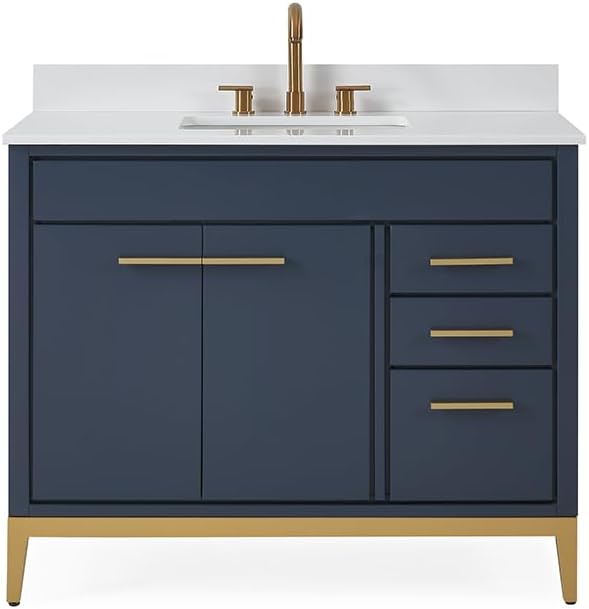Tennant Brand 42 inch Modern Style Beatrice Bathroom Sink Vanity (Navy Blue, 42 inch)