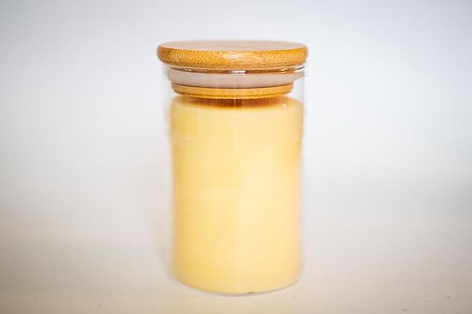 BeeTheLight Beeswax Jar Candle with Cork Lid - Vanilla Honey Aromatherapy Candle - 40 Hours Burn Time - All Natural 100% Pure Beeswax Candle - Handmade Decorative Jar Candle