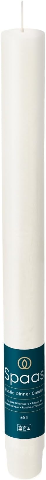 Spaas 12 x 12 Rustic Unscented Household Candles, Paraffin Wax White, D 21 mm x H 250 mm