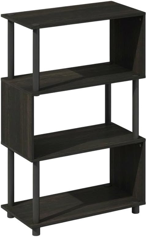 Furnifact Espresso Bookcase with Durable Wooden Construction, Sturdy Shelves, Elegant Design, and Versatile Storage Solution