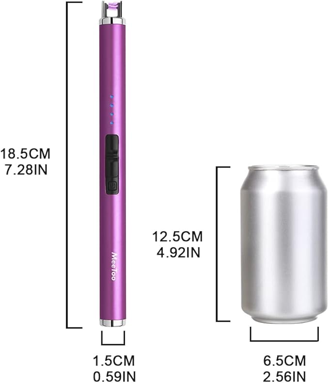 MeeToo Candle Electric Lighter Rechargeable USB Type-C Lighters for Candle Christmas Kitchen Camping Party, Gifts for Wife Women Men Nana Purple