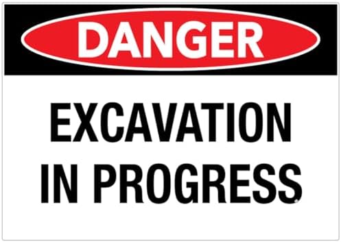Danger Excavation In Process Sign Outdoor, Uv Printed Rust Free Aluminum 12 X 8 In,Yard Sign For Home, Business, Driveway Alert