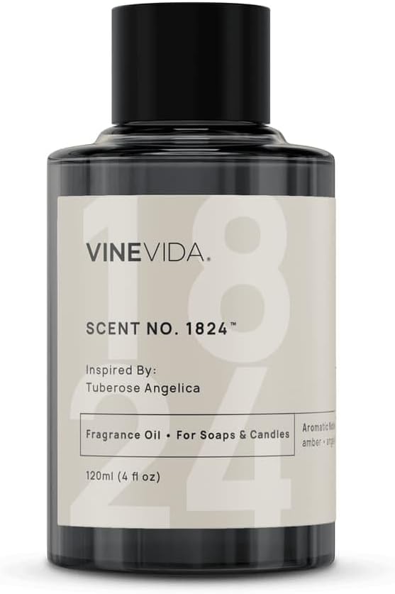 VINEVIDA [120mL] Tuberose Angelica Fragrance Oil for Candle Making - Natural Candle Oil Scents - Soap Making Essential Oil - Made in USA