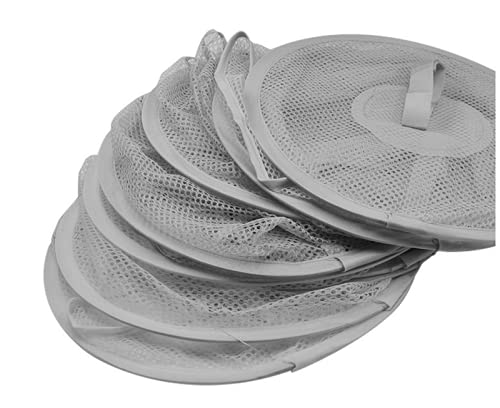 2 Pcs 4 Tier Foldable Hanging Mesh Storage Basket with 2 Hooks,43.5 x12” Space Saving Toy Organizer 4 Compartments Organizer for Corner Organizer Storage Net,Bathroom Balcony Wardrobe,Travel,Gray