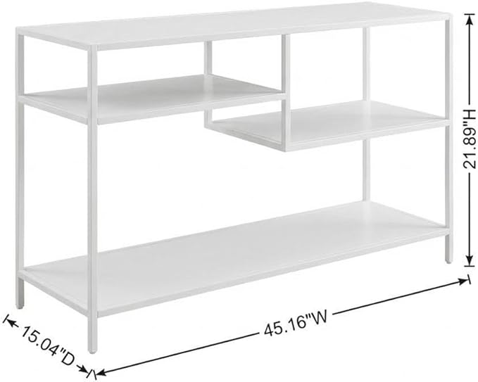 Furnifact White Modern Lifestyle TV Stand for 50 Inch TVs, Solid Rubberwood and Walnut Veneers, Durable Construction, Stylish Storage Solution