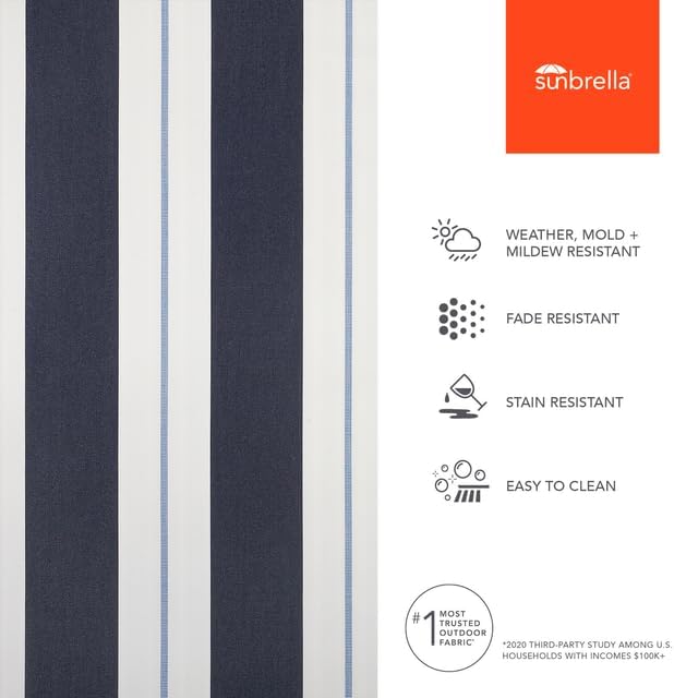 Sunbrella Outdoor Fabric by The Yard | Relate Harbor (Striped) | Official Sunbrella Seller | Indoor or Outdoor Upholstery Fabric for Chairs, Cushions, Drapery, Pillows, Furniture