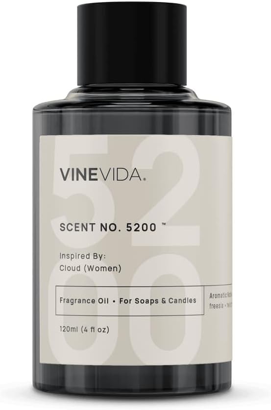 VINEVIDA [120mL] Cloud (Women) Fragrance Oil for Candle Making - Natural Candle Oil Scents - Soap Making Essential Oil - Made in USA