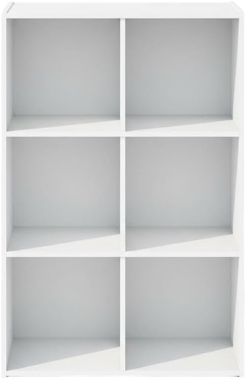 Furnifact White Bookcase with Durable Wooden Construction, Modern Design, Ample Storage, Stylish Finish, Ideal for Home or Office Use