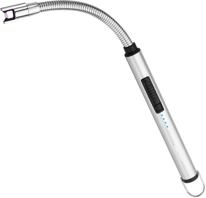 ARECTECH Electric Arc Candle Lighter Flameless Rechargeable USB Long Lighters for Candle Cooking BBQs Fireworks