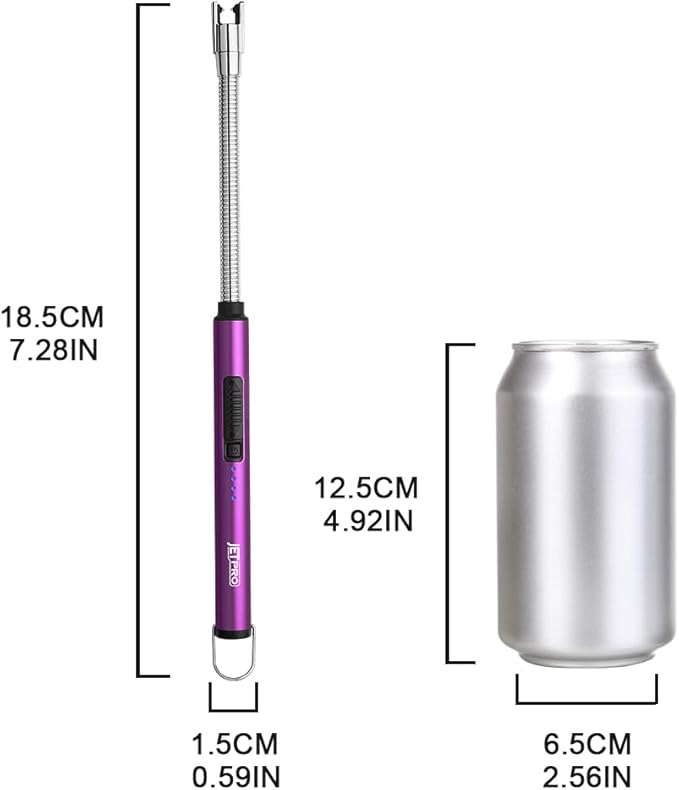 Candle Lighters USB Rechargeable Arc Electric Lighter with 360° Flexible Neck for Candle BBQ Camping (Purple)