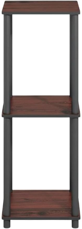 Furnifact Dark Cherry Black Bookcase, Modern Wooden Storage Shelf, Space-Saving Home Office Decor, Sturdy Wood Construction, Elegant and Durable Design