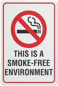 This Is A Smoke Free Environment Sign 12X8 Inch Aluminum Uv Ink Printed For House And Business