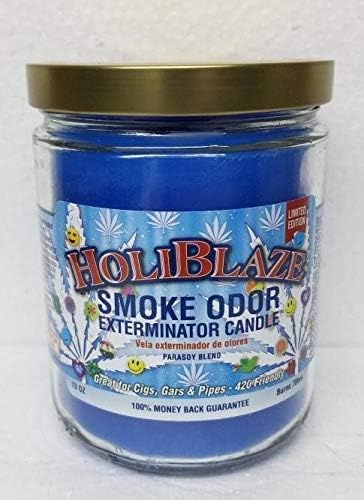 Smoke Odor Exterminator 13 oz Jar Candles Blue Serenity, Assortment (6) Includes Blue Serenity, HoliBlaze, Nag Champa, Vanilla Glitz, Woodstock & Sandalwood.