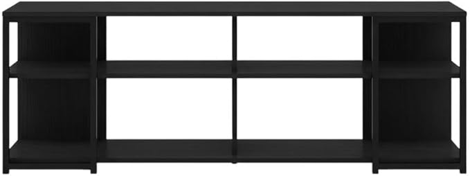 Furnifact Americano/Black Modern TV Stand for up to 65 Inch TVs, Metal and Wood Construction, Stylish and Durable Living Room Storage Solution