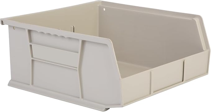 Hudson Exchange 11" x 11" x 5" (3 Pack) Plastic Stackable Storage Bin and Hanging Container, Stone