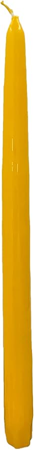 D'light Online Elegant 10" Unscented Daffodil Yellow Taper Candles, Premium Quality Hand-Dipped Tapered Candles, Dripless and Smokeless - Set of 12 Individually Wrapped (10 Inch, Daffodil)