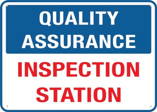 Quality Assurance Inspection Station Outdoor Metal Sign - 12 X 8 Metal Signs For Business, Workplace, Office, Home, Delivery Signs, Road Signs, Garden Signs