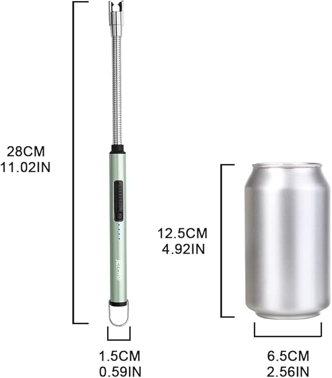 Candle Lighters USB Rechargeable Arc Electric Lighter with 360° Flexible Neck for Candle BBQ Camping (Green)