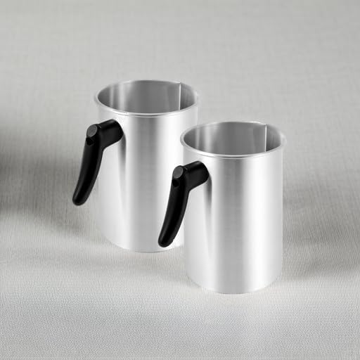 FUNSUEI 2 Packs Candle Making Pouring Pot, 4 Pounds Wax Melting Pot with Dripless Pouring Spout & Heat-Resisting Handle, Aluminum Candle Making Pitcher for DIY Candle Making Kits,