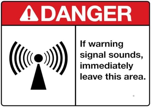 Danger If Warning Signal Sounds Mining Safety Sign Outdoor Metal Sign - 12 X 8 Metal Signs For Business, Workplace, Office, Home, Delivery Signs, Road Signs, Garden Signs