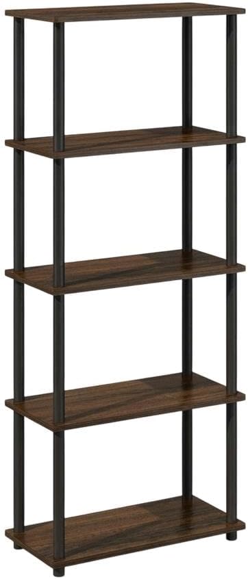 Furnifact Walnut Brown Bookcase with Sleek Design, Sturdy Wood Construction, Elegant Storage Solution for Living Room or Office