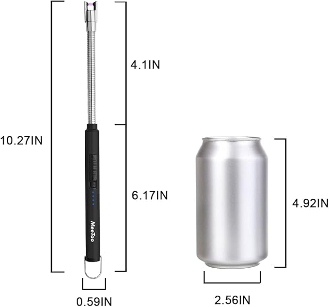 MeeToo Lighter, Electric Candle Rechargeable USB Lighter Plasma Arc for Candle Christmas Birthday Camping Black