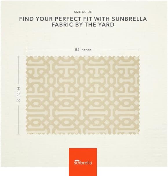 Sunbrella Outdoor Fabric by The Yard | Fretwork Flax (Geometric) | Official Sunbrella Seller | Indoor or Outdoor Upholstery Fabric for Chairs, Cushions, Drapery, Pillows, Furniture