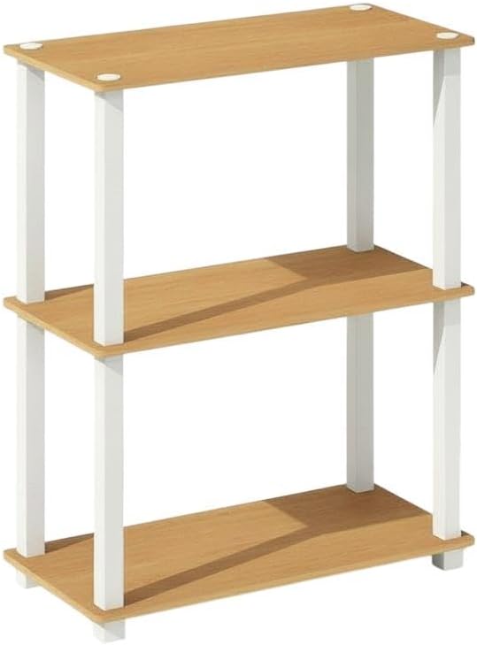 Furnifact Beech White Bookcase, Durable Wooden Construction, Modern Design, Versatile Storage Solution, Elegant Finish