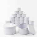 Aroparc Candle Tins 8oz, 24 Piece Bulk Containers for Candle Making Supplies Candle Jars with Concave Lids - White