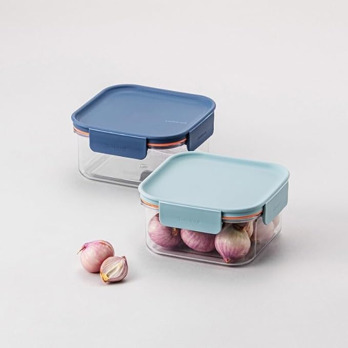 LocknLock LBF452RS4N Modular Plus Food Storage Container,8 set (4 containers & 4 Lids)- Navy