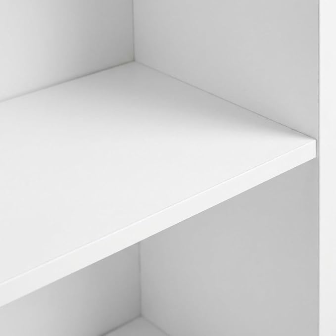 Furnifact White 5-Tier Reversible Color Open Shelf Bookcase, Versatile Storage Organizer, Durable Wood Construction, Modern Design for Living Room, Office