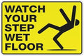 Vintage Aluminum Sign Watch Your Step Wet Floor For House Door Office Business Yard Metal Aluminum Rust Free Sign - 12" X 8" Pre-Drilled Holes Weather Resistant