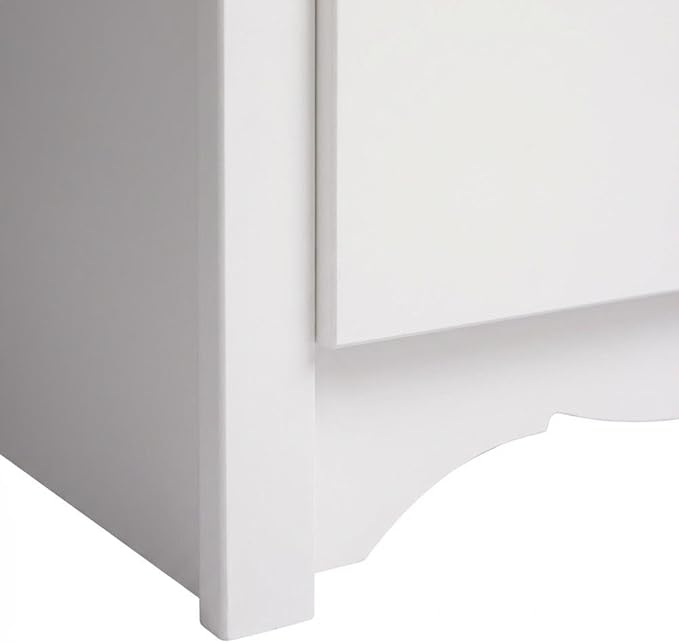 Furnifact White Tall Nightstand, 2 Drawers, Open Shelf, Stylish Bedroom Storage, Durable, Modern Design, Ideal for Compact Spaces