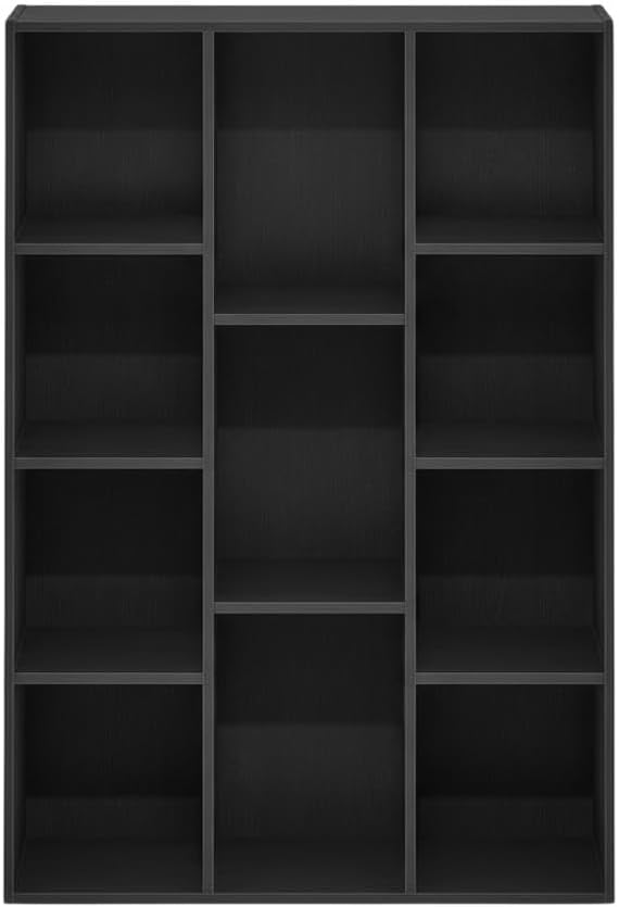 Furnifact Blackwood Bookcase with 1 Shelf, Manufactured Wood Construction, Stylish and Space-Saving Design for Home and Office Storage