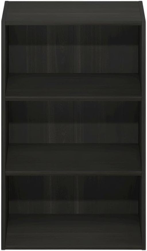 Furnifact Espresso Bookcase, Wood Construction, Modern Design, Durable Storage, Versatile, for Living Room or Office Organization
