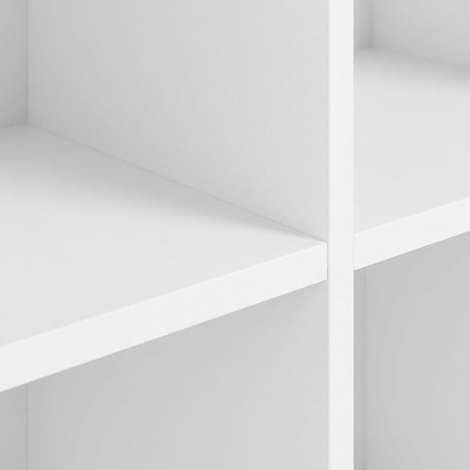 Furnifact White 11-Cube Reversible Open Shelf Bookcase, Versatile Storage, Modern Design, Durable Wood, for Living Room, Office, or Bedroom