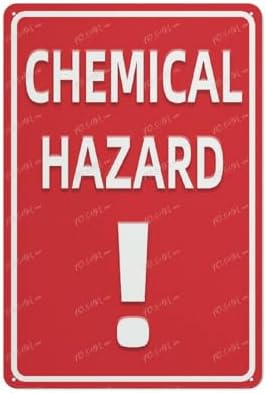 Warning Sign Placards Of Metal Chemical Hazard Wall Or Door Sign Tin Sign For Bedroom, Restaurant, Club, Bar-Perfect Poster Or Gift Idea For Home Decor 8X12 Inch