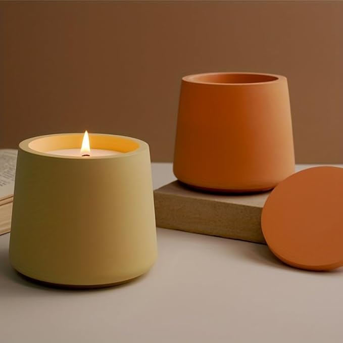 Storage Boxes with Lids, Creative Silicone Concrete Molds for Candle Holders, Resin Epoxy Casting Molds DIY for Candle Making Supplies & Storage