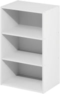 Furnifact White Bookcase, Wooden Shelving Unit for Living Room and Office, Sturdy Storage Solution, Modern Design, Durable Wood Material