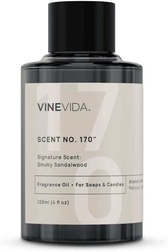 VINEVIDA [4 oz] Smoky Sandalwood; Fragrance Oil for Candle Making and Soap Making - Premium Candle Scents for Soy Candles
