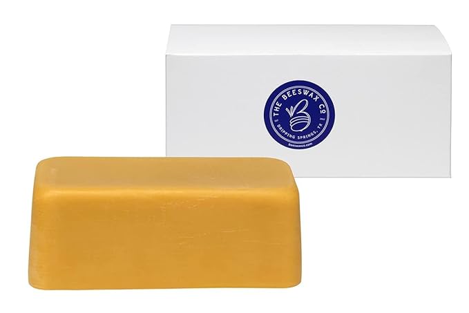 The Beeswax Co Pure Texas Beeswax Block - Ultra Clean - Naturally Filtered & Honey Scented - Premium Food Grade Yellow Bees Wax for Candles, Butcher Blocks, Etc - Organic Bee Wax Bars - 5lb