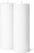 Melt Candle Pillar Candles, 2 Pack - Unscented Candles for Home, Church, Weddings, & More - 3" x 8", White