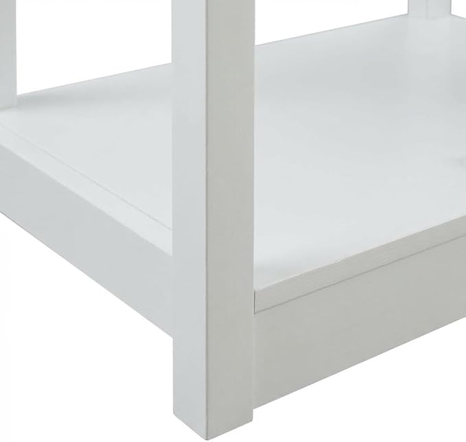 Furnifact White Bookcase with Concealed Drawer, 3 Shelves, Durable Storage Solution, Stylish Home Office and Living Room Organizer