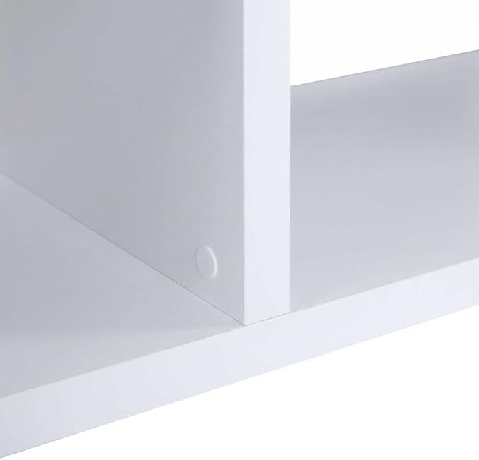 Furnifact White Multipurpose TV Stand and Bookshelf, Durable Construction, Versatile Storage, Transitional Style, Modern Home Office and Living Room Decor