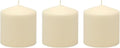 Stonebriar 3 Pack Tall 3 x 3 Inch 18 Hour Long Burning Unscented Ivory Wax Pillar Candles