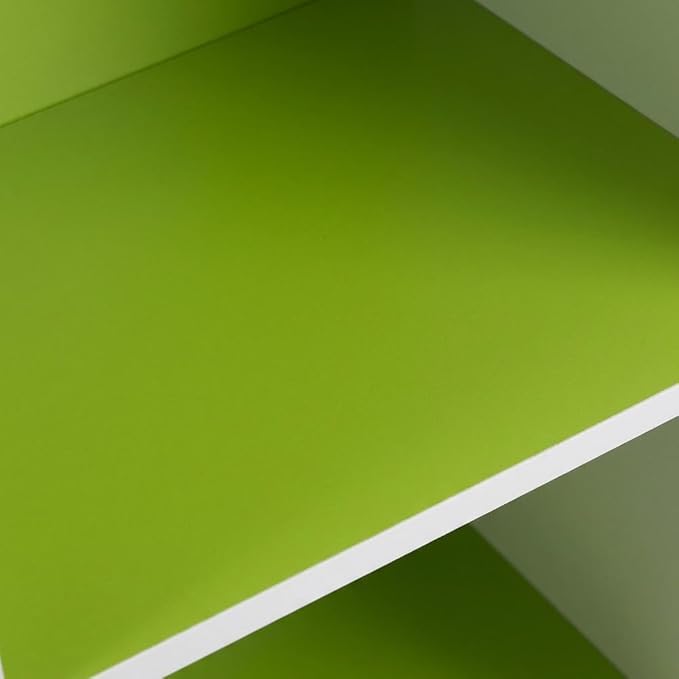 Furnifact White and Green 3-Tier Open Shelf Bookcase, Modern Storage Organizer, Sturdy Construction, Versatile Home Office and Living Room Decor